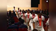 夏の甲子園へ出発する高川学園、壮行式で全校生徒約500人がエール 主将は「日本一を本気で取りにいく」と宣言