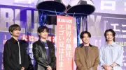 高橋文哉、サプライズMCで『ブルーロック』舞台あいさつ沸かせる 櫻井海音はでんぐり返し