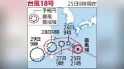 台風18号、25日夜に沖縄本島や奄美へ接近…気象庁が暴風・高波警戒呼びかけ