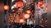 山口七夕ちょうちんまつり開幕 約3万個の赤ちょうちんが商店街彩る