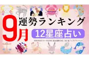 2026年9月運勢ランキング発表、1位は乙女座 ziredが占い結果を公開