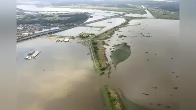 印旛沼堤防決壊、国と県が応急復旧着手…台風26号接近に備え1週間で完了目指す