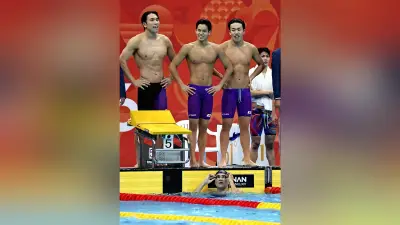競泳男子800mリレーで日本新記録も中国に敗れ銀、村佐「とにかく悔しい」