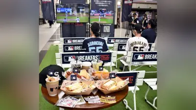 熊本地震の被災地元気づけ、上通アーケードでＭＬＢ無料放映 ３０日まで
