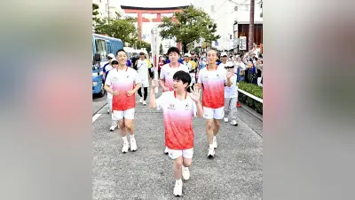 アジア大会聖火リレー、名古屋市中村区で中村屋一門４人が聖火つなぐ