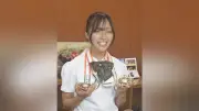 インターハイ陸上２冠の吉永優衣選手、諫早市長を表敬訪問