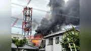 日本製紙八代工場で煙突から出火、消火活動で鎮圧 作業員10人無事