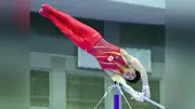 アジア大会体操男子団体、日本は銀 角皆選手が平行棒で存在感
