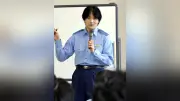 「教場」原作者・長岡弘樹さん、一日警察学校長で新人にエール
