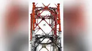 日本製紙八代工場の煙突火災で実況見分、ドローンで上空撮影