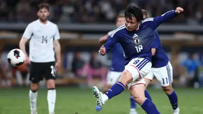 上田綺世、先制弾で国際Aマッチ通算22得点　「成長し続ける」信念語る