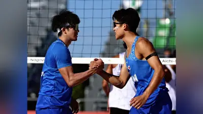 アジア大会ビーチバレー男子、黒沢・水町ペアが３位決定戦へ「全力で勝ちにいく」