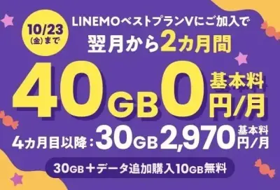 LINEMO、5周年記念で「ベストプランV」基本料2カ月0円キャンペーン実施