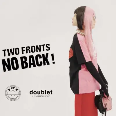 吉田カバンPOTR×doublet、両A面バッグとTシャツを10月10日発売